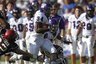 TCU running back Ed Wesley runs through the San Diego State defense in the second quarter of an NCAA college football game Saturday, Nov. 7, 2009 in San Diego. (AP Photo/Lenny Ignelzi)