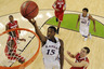 Mar 31, 2012; New Orleans, LA, USA; Kansas Jayhawks guard Elijah Johnson (15) shoots as Ohio State Buckeyes guard Aaron Craft (bottom right) defends during the semifinals of the 2012 NCAA men's basketball Final Four at the Mercedes-Benz Superdome.  Mandatory Credit: Chris Steppig/NCAA Photos via US PRESSWIRE