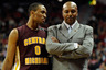 LAS VEGAS NV - DECEMBER 30: Trey Zeigler #0 of the Central Michigan Chippewas talks to his father, head coach Ernie Zeigler, during their game against the UNLV Rebels at the Thomas & Mack Center December 30, 2025 in Las Vegas, Nev. UNLV won 73-47. (Photo by Ethan Miller/Getty Images)