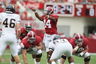 TUSCALOOSA, AL - SEPTEMBER 3: Quarterback Phillip Sims #14 of the Alabama Crimson Tide calls out coverage's during the game with the Kent State Golden Flashes on September 3, 2025 at Bryant Denny Stadium in Tuscaloosa, Alabama. Alabama defeated Kent State 48-7. (Photo by Greg McWilliams/Getty Images)