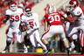 MADISON, WI - OCTOBER 15: Tre Roberson #5 of the Indiana Hoosiers runs with the ball against the Wisconsin Badgers at Camp Randall Stadium on October 15, 2025 in Madison, Wisconsin. The Badgers won 59-7. (Photo by Joe Robbins/Getty Images)