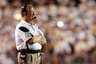BATON ROUGE LA - SEPTEMBER 25:  Head coach Bill Stewart of the West Virginia Mountaineers watches a play against the  Louisiana State University Tigers at Tiger Stadium on September 25 2010 in Baton Rouge Louisiana.  The Tigers defeated the Mountaineers 20-14.  (Photo by Chris Graythen/Getty Images)
